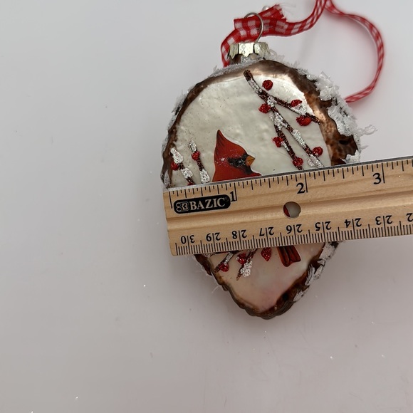 Cardinal on Branch Pine Cone and  Christmas Tree Bird Ornaments - set of 2 - Picture 14 of 16